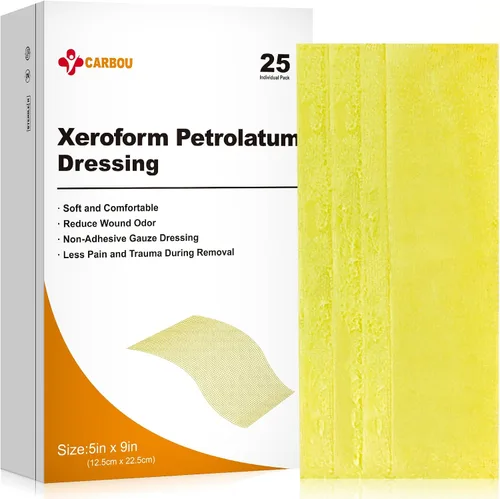 Vista 8 de Carbou Medical Xeroform - Apósito de Petrolato 1"x8", Paquete Individual de 50, Almohadillas de Gasa No Adherentes, Parche de Gasa de Malla Fina