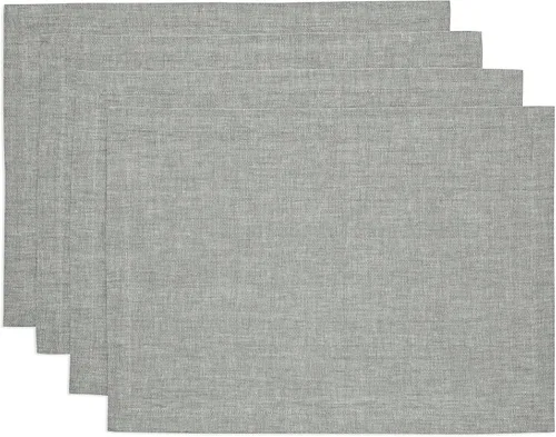Vista 37 de Solino Home Athena - Juego de 4 manteles individuales cuadrados de lino natural claro de 14 x 14 pulgadas, manteles individuales 100 % lino puro