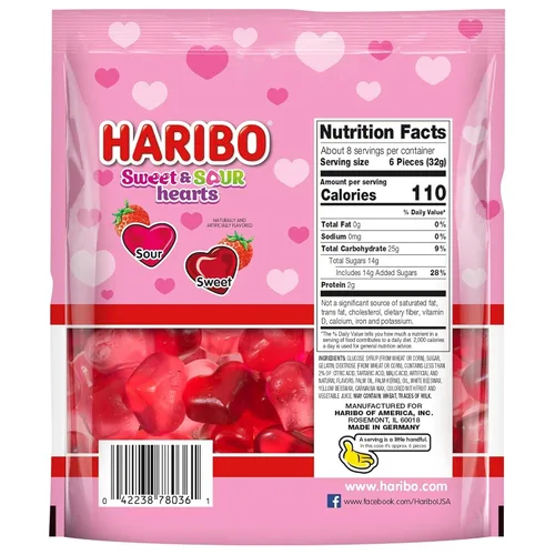 Vista 2 de Gomitas dulces y amargas en forma de corazón para el día de San Valentín