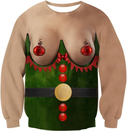 Vista 4 de SNKSDGM Sudadera de manga larga raglán con estampado de árbol de Navidad de leopardo para mujer, cuello redondo, raglán, sin botones