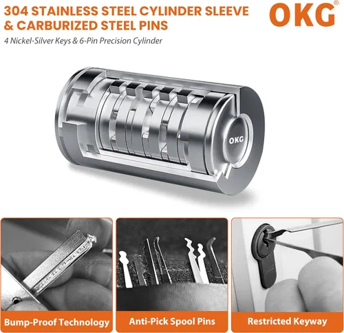 Vista 9 de OKG Cerradura en U pequeña resistente – Grillete en U de acero de aleación de manganeso anticorte de 0.709 in Cerradura antirrobo de motocicleta