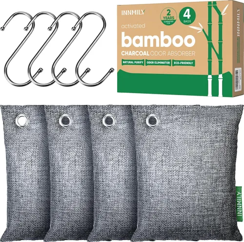 Vista 14 de Absorbedor de olores de carbón activado, ganchos grandes de 17.64 oz de ancho, eliminador de olores naturales para olores fuertes, bolsas