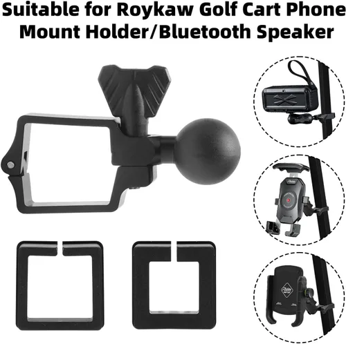 Vista 3 de Roykaw Soporte para teléfono para carrito de golf/Soporte de altavoz Bluetooth para carrito de golf y accesorios de arandelas