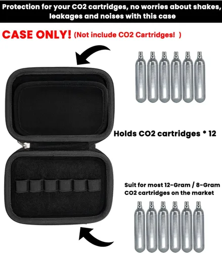 Vista 2 de Estuche de almacenamiento de cartuchos CO2 RAIACE compatible con Crosman 丨Umarexss丨Leland de 12 gramos y 8 gramos.
