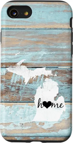 Vista 18 de Michigan Rustic Home Pride US State Distressed Look Case for iPhone 17