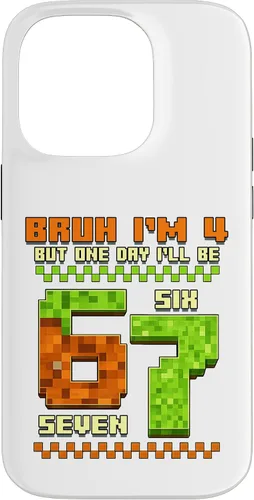 Vista 17 de Bruh I'm 4 But One-Day I'll Be 67 Retro 4th Birthday Kids Case for iPhone 17