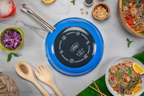 Vista 4 de VITA - Juego de 4 piezas para principiantes (azul) para todas las estufas (esmalte en acero), apto para lavavajillas y horno, distribución rápida