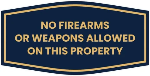 Vista 23 de Fancy No Firearms or Weapons On This Property Sign (Negro/Plata) - Mediano