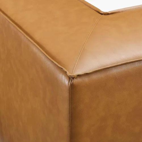 Vista 8 de Modway Restore - Sofá seccional de cuero vegano en color marrón
