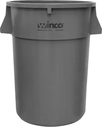 Vista 8 de Winco PTC-10G Cubo de basura redondo, 10 galones, plástico, gris