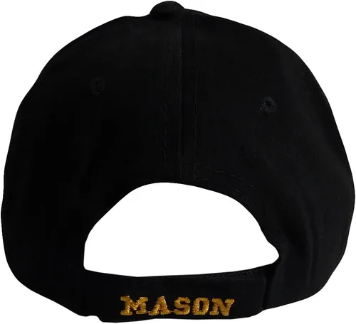 Vista 5 de Trade Winds Mason Masonic Freemason Letters Black & Gold Cotton Adjustable Embroidered Cap Hat