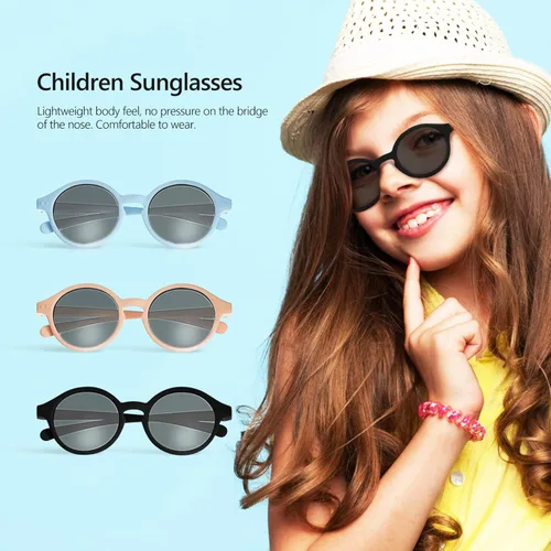 Vista 3 de KESYOO Gafas de sol para bebé, 3 unidades, gafas de sol con correa de 2 a 4 años, Como se muestra