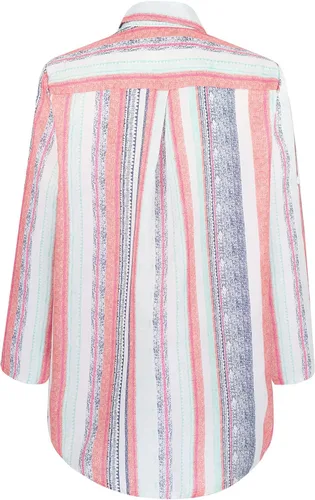Vista 6 de Women's Striped Button Up Blouse Trendy Business Tops Dressy Soft Cotton Linen Tops Casual Long Sleeve Tops Fall Shirt