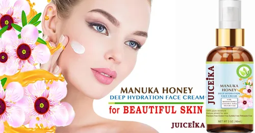 Vista 7 de MANUKA HONEY Crema facial hidratante facial de hidratación profunda. Aceite de manuka, aloe vera, manteca de karité, aceite de coco, aceite