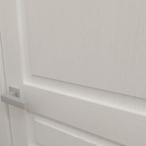 Vista 2 de Puerta corredera de bolsillo de 18 x 84 pulgadas Ego 5012 pintado roble blanco Kit de herrajes para rieles Puerta interior de madera maciza