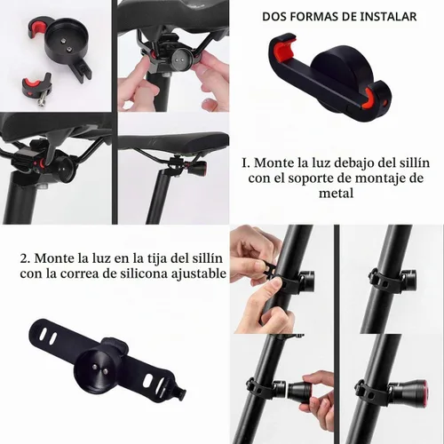 Vista 8 de G Keni Luz trasera inteligente para bicicleta, luces traseras con detección de freno, encendido/apagado automático, impermeable, recargable por USB