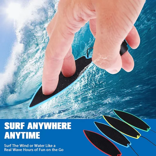 Vista 2 de Aster Paquete de 4 tablas de surf con dedos, mini juguetes de surf para dedos, surf el viento, tabla de surf con la punta de los dedos para niños