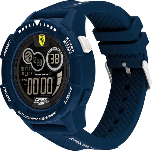 Vista 2 de Ferrari Reloj de cuarzo para hombre con correa de silicona azul 22 Modelo 0830858 Azul Patchwork Reloj de cuarzo digital