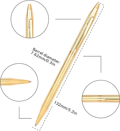 Vista 7 de Cambond Bolígrafos de metal – Bolígrafos de tinta negra para firma de libros de invitados de boda, diario y oficina, punta media de 0.039 pulgadas