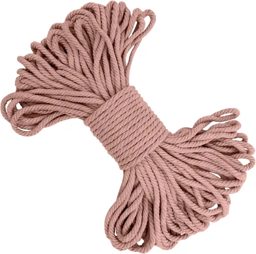Vista 32 de Cuerda de macramé de 0.197 in x 22 yardas, cuerda gruesa de hilo de algodón natural, cuerda de colores para colgar plantas de macramé, para colgar