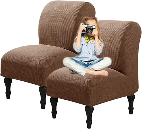 Vista 68 de Fundas elásticas para silla sin brazos, extraíbles y lavables, de elastano jacquard sin reposabrazos, protector de muebles para sala de estar, Verde