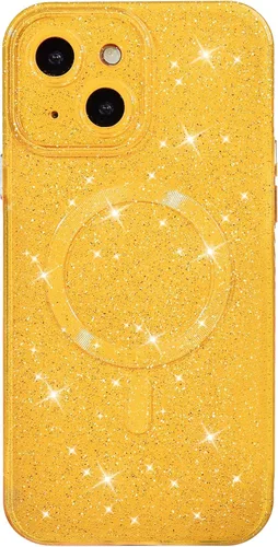 Vista 12 de oakxco Funda con Purpurina para iPhone 13 Pro Funda de Teléfono de Silicona Compatible con Magsafe, Femenina Linda Brillante con Lentejuelas