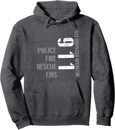 Vista 5 de 911 Dispatcher EMS EMT Police Dispatchers Operators Uniforme Sudadera con capucha Negro