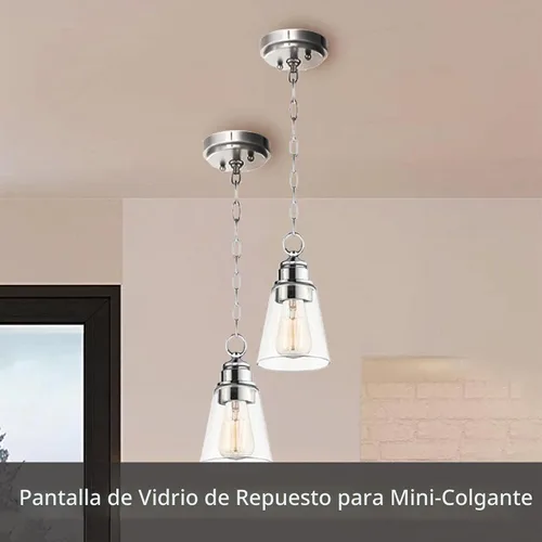 Vista 4 de Aspen Creative 28010-60-1 Pantalla de vidrio transparente para luces colgantes, apliques de pared y postes de lámpara, tamaño de ajuste de 1-3/4