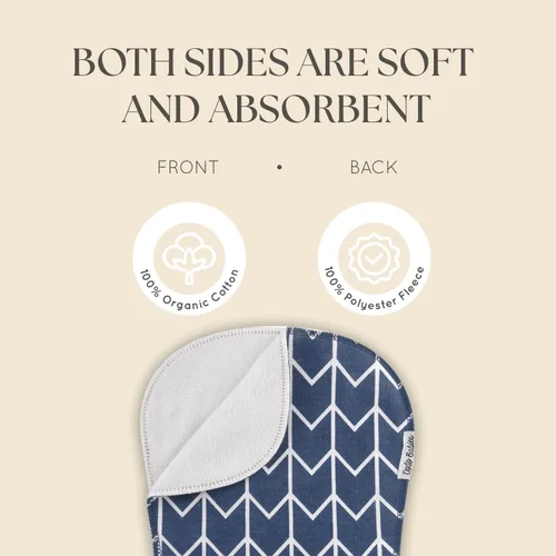 Vista 3 de Dodo Babies Paños de algodón para eructos – Algodón absorbente esencial para bebé – Hombro contorneado para bebé niño – Clip para chupete y estuche