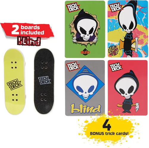 Vista 5 de Tech Deck, Neon Mega Park X-Connect Creator, juego de rampas personalizables que brillan en la oscuridad con 2 monopatines de dedo Blind, más de 90