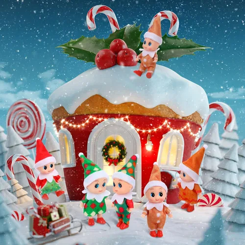 Vista 6 de 6 muñecas de Navidad para bebé, juguetes en miniatura, decoraciones de Navidad, rellenos de calcetines, calendarios de Adviento de Año Nuevo