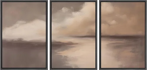 Vista 58 de SIGNWIN Lienzo enmarcado para pared, juego de arte de campos pastorales, flores silvestres, campo rústico, paisaje, floral, ilustraciones modernas