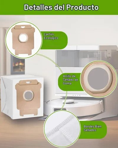 Vista 2 de Paquete de 16 bolsas de vacío para aspiradora iRobot Roomba 105X, 415X, 505X, 705X