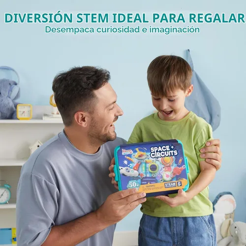 Vista 8 de JOVA Klever Kits 50+ Projects Space Circuits - Kit de electrónica para niños con más de 46 componentes, juguetes electrónicos STEM juguetes