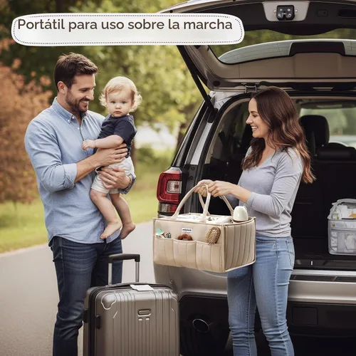 Vista 7 de POIKSHARK Organizador de pañales para bebé, elegante cesta para artículos esenciales para recién nacidos, contenedor de almacenamiento de guardería