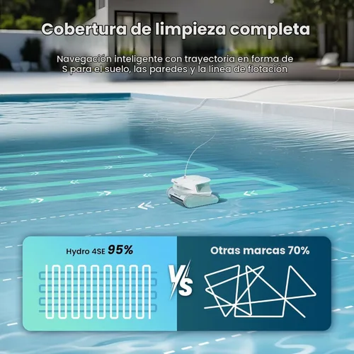 Vista 2 de Chasing Hydro 4 SE - Aspiradora de piscina para piscinas enterradas, robot limpiador para piso, pared y línea de flotación, siempre limpia, nunca se