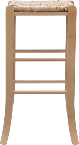 Vista 5 de Linon Asiento de hierba marina tejida natural, juego de 2 taburetes Augustus sin espalda, altura de barra