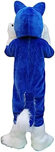Vista 3 de Disfraz de mascota de perro Husky azul para adulto