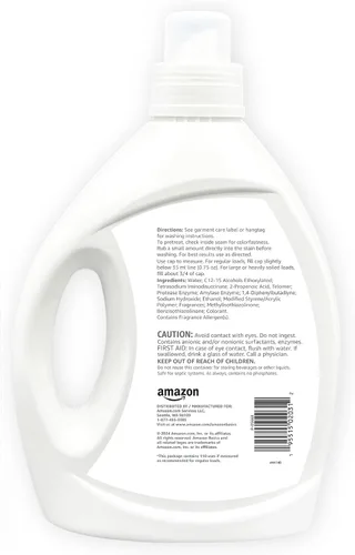 Vista 2 de Amazon Basics Detergente líquido concentrado para la ropa, lino limpio, 110 cargas, 82.5 onzas líquidas (anteriormente Solimo)