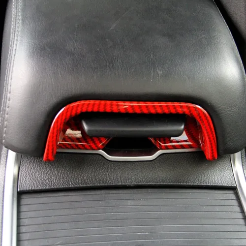 Vista 3 de crosselec Reposabrazos de fibra de carbono rojo con mango de caja de tazón, accesorios de decoración interior para Dodge Charger 2011-2021/Chrysler