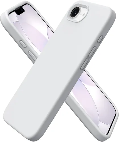 Vista 9 de ORNARTO Funda compatible con iPhone 16e de 6.1 pulgadas (2025), silicona líquida de 3 capas cubierta completa de goma de gel suave, funda protectora