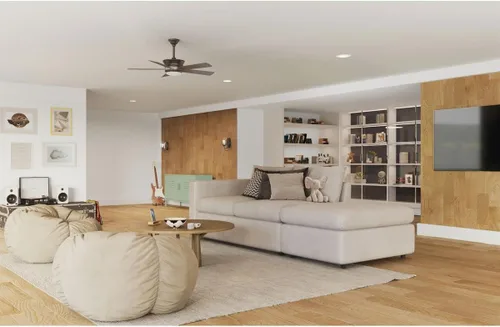 Vista 2 de Progress Lighting Harranvale Collection - Ventilador de 5 aspas con luz LED, 54 pulgadas, color negro