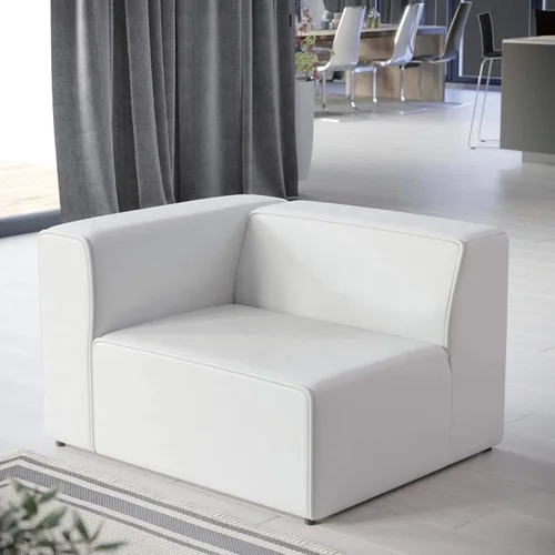 Vista 13 de Modway Mingle Sofá seccional de cuero vegano Silla con brazo izquierdo en gris