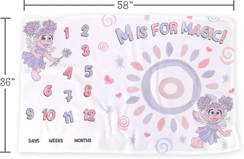 Vista 7 de LOGOVISION Sesame Street Abby - Manta para bebé, 36 x 58 pulgadas, Abby M es para magia, unisex para bebé niño y niña