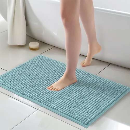 Vista 15 de FRESHMINT Alfombra de baño de felpilla gruesa y grumosa, 17"x24", alfombrilla de baño antideslizante, accesorio decorativo suave, linda alfombrilla