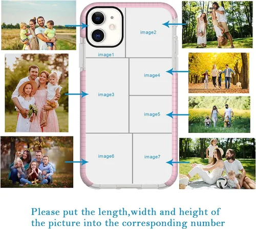 Vista 45 de Funda de teléfono personalizada para iPhone 11, diseño personalizado de fotos de collage de múltiples imágenes, resistente a los golpes, resistente