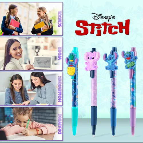 Vista 5 de Disney Bolígrafos 4 bonitos bolígrafos con adorables puntadas, bonitos bolígrafos para diario, dibujo o trabajo escolar, bonitos bolígrafos