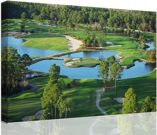 Vista 32 de chenchenArt Augusta - Arte de pared para campo de golf nacional Augusta, campo de golf de 12 hoyos, arte de pared para sala de estar, dormitorio