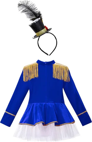 Vista 4 de MSemis Disfraz de circo Ringmaster para niñas pequeñas, vestido tutú con volantes para ballet