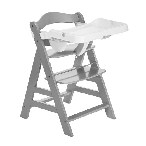 Vista 10 de hauck Alpha+ Grow Along - Trona elevada de madera de haya maciza con asiento ajustable, arnés de seguridad de 5 puntos y barra de parachoques